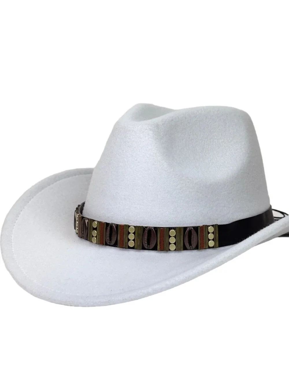 White Western Cowboy Hat Wide Brim Ranch Rodeo Cowgirl Festival Boho Costume Hat